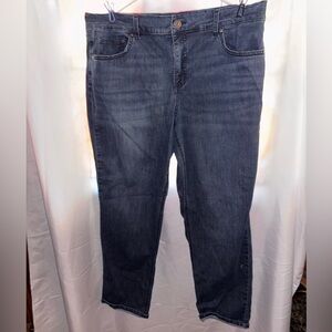 Terra & Sky Women’s Straight Leg Jeans - Dark Blue Wash